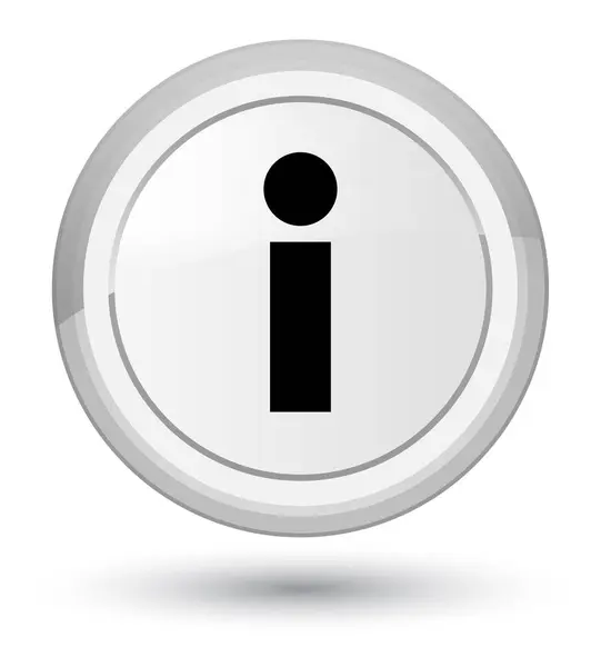 Info icon prime white round button — Stock Photo, Image