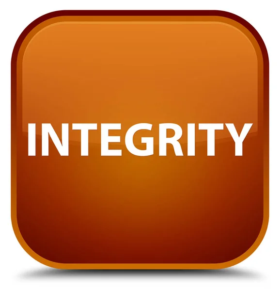 Integrity special brown square button — Stock Photo, Image