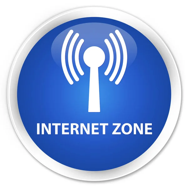 Internet zóna (wlan síť) premium modré kulaté tlačítko — Stock fotografie