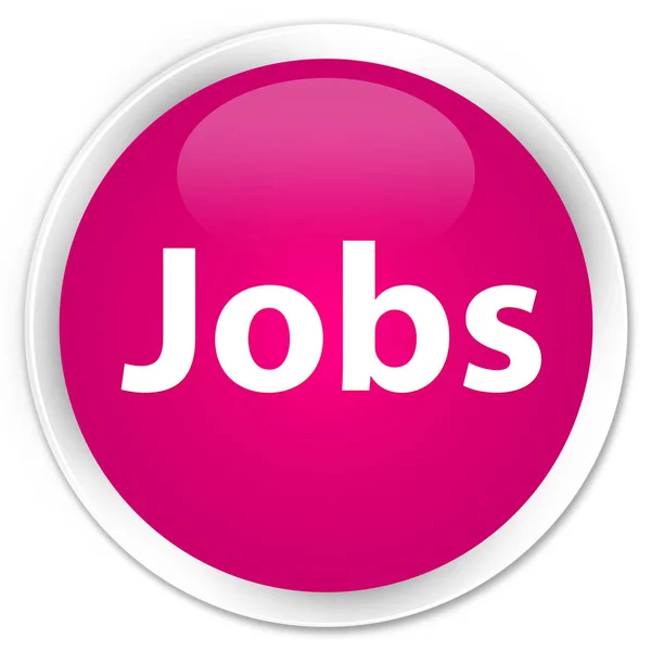 Πριμοδότηση απασχόλησης ροζ στρογγυλό κουμπί — Φωτογραφία Αρχείου