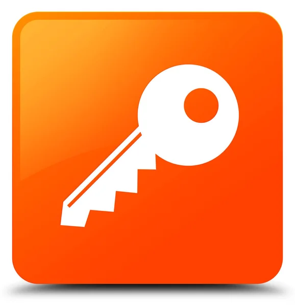 Sleutelpictogram oranje vierkante knop — Stockfoto