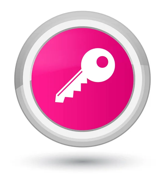 Ροζ, στρογγυλό κουμπί εικονίδιο κλειδιού πρωθυπουργός — Φωτογραφία Αρχείου
