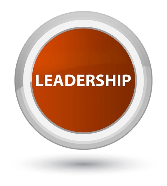 Leadership prime brown round button — Stock Photo, Image