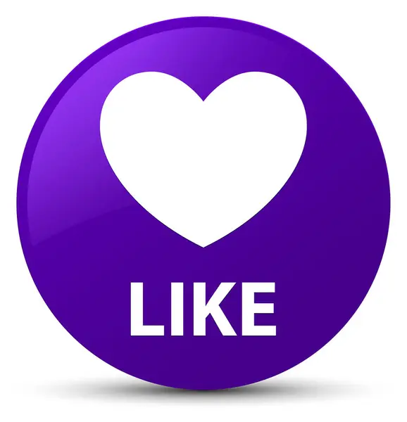 ような (ハートマーク) 紫の丸いボタン — ストック写真