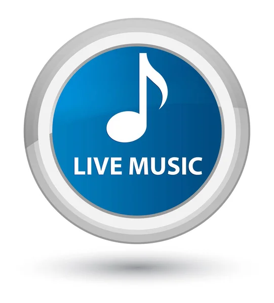 Música en vivo botón redondo azul primo — Foto de Stock