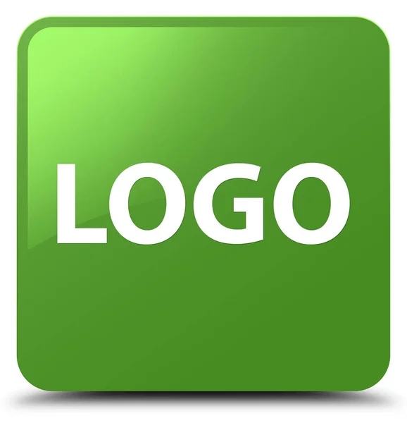 Logo puha zöld négyzet gomb — Stock Fotó