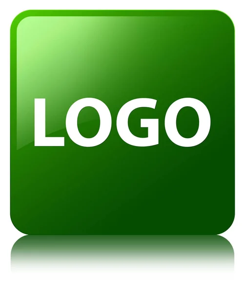 Logo yeşil kare düğme — Stok fotoğraf