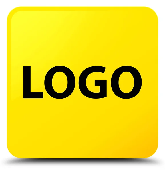 Logo amarelo botão quadrado — Fotografia de Stock