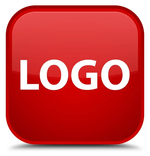 Logo speciális piros négyzet gomb — Stock Fotó