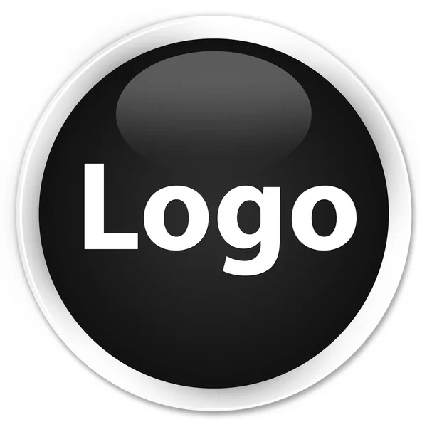 徽标高级黑色圆形按钮 — 图库照片