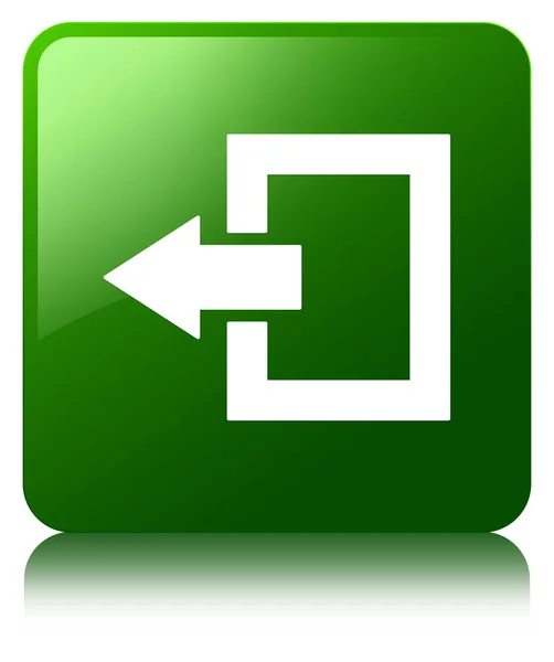 Logout icon green square button — Stock Photo, Image