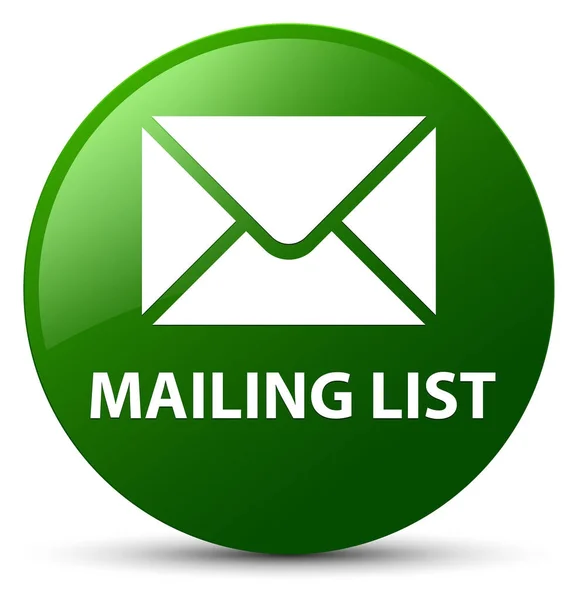 Mailing list pulsante rotondo verde — Foto Stock