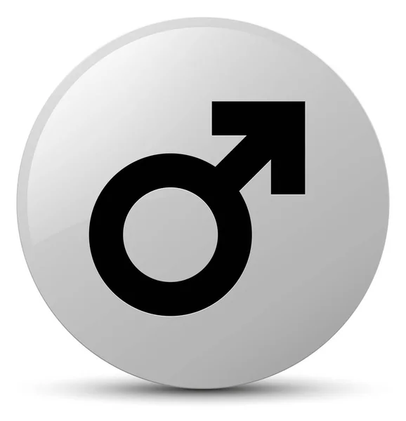 Signo masculino icono blanco botón redondo — Foto de Stock