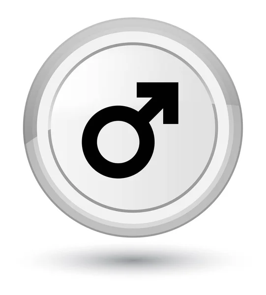 Male sign icon prime white round button — Stock Photo, Image