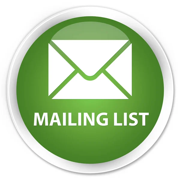 Mailing lijst premie zachte groene, ronde knop — Stockfoto