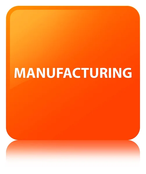 Produkcji pomarańczowy przycisk kwadratowy — Zdjęcie stockowe
