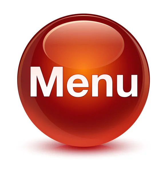 Menu glassy brown round button — Stock Photo, Image