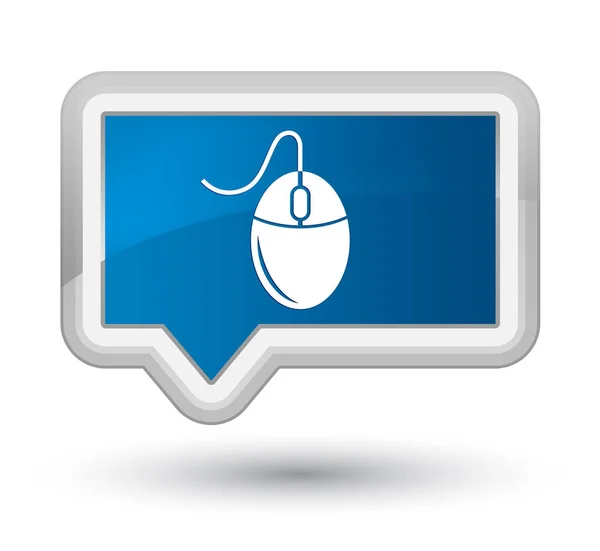 Ícone do mouse botão banner azul primo — Fotografia de Stock