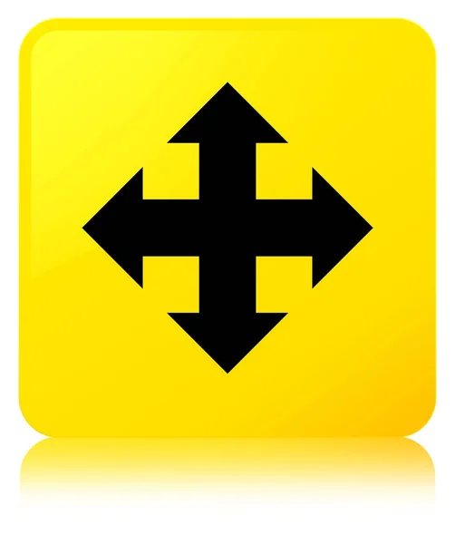 Przenieś ikonę żółty przycisk kwadratowy — Zdjęcie stockowe