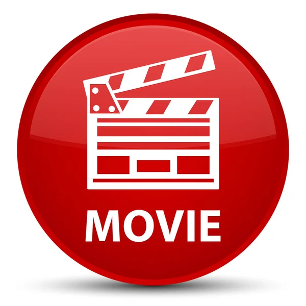 Filme (ícone clipe de cinema) botão redondo vermelho especial — Fotografia de Stock