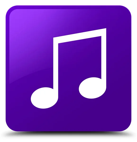 Icono de música púrpura botón cuadrado — Foto de Stock