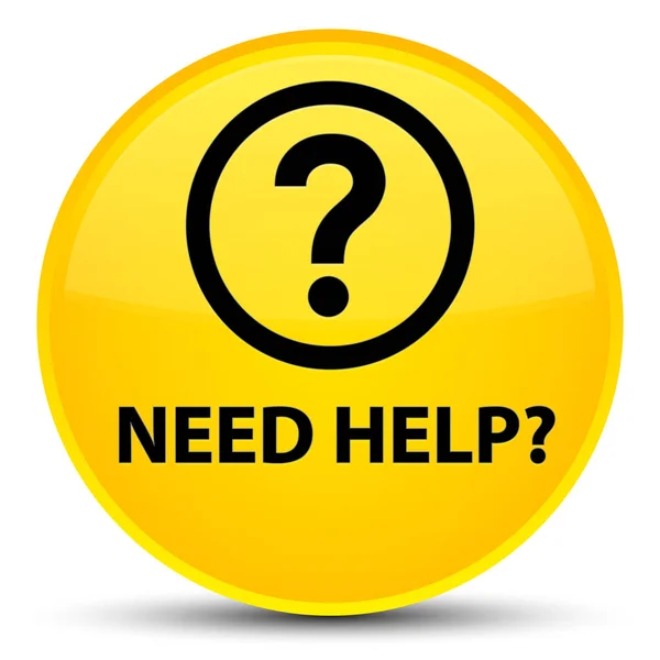 Need help (question icon) special yellow round button — Stock Photo, Image