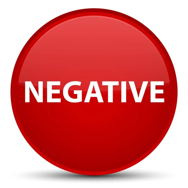 Botão redondo vermelho especial negativo — Fotografia de Stock