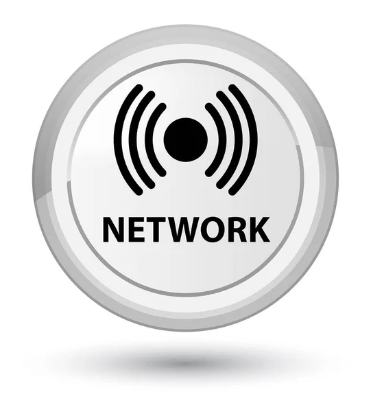 Prime biały okrągły przycisk Sieć (ikona sygnału) — Zdjęcie stockowe