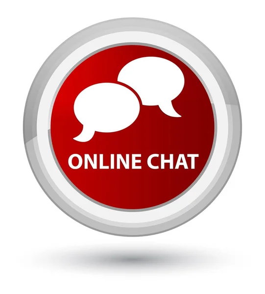 Online chat: eerste rode ronde knop — Stockfoto