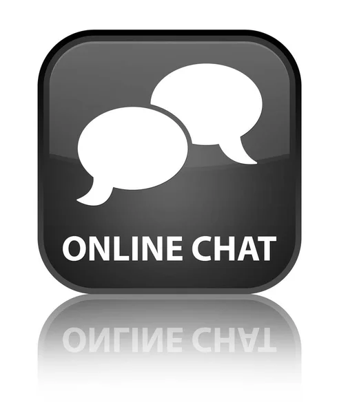 Chat online botão quadrado preto especial — Fotografia de Stock
