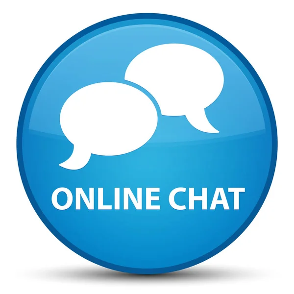On-line chat zvláštní azurová modrá kulaté tlačítko — Stock fotografie