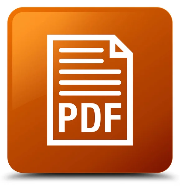 Pdf 文档图标棕色方形按钮 — 图库照片