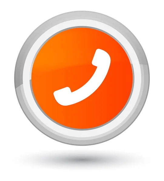 Ícone do telefone botão redondo laranja prime — Fotografia de Stock
