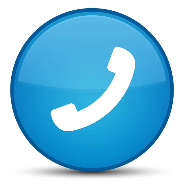 Піктограма телефону спеціальна блакитна кругла кнопка — стокове фото