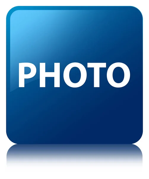 Foto blauer quadratischer Knopf — Stockfoto