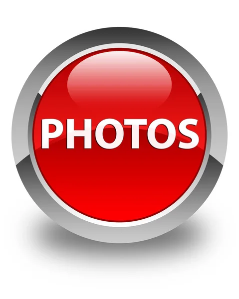 Fotos glänzend roter runder Knopf — Stockfoto