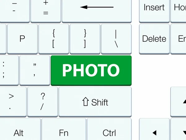 Photo green keyboard button — Stock Photo, Image