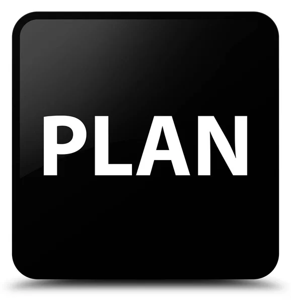 Plan black square button — Stock Photo, Image