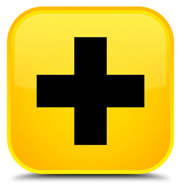 Plus icon special yellow square button — Stock Photo, Image