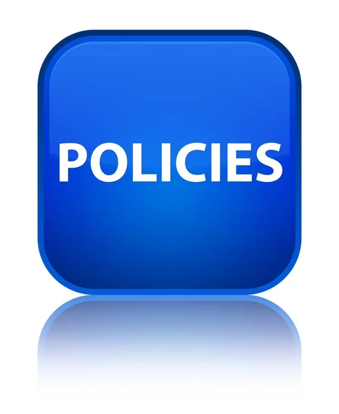 Policies special blue square button — Stock Photo, Image