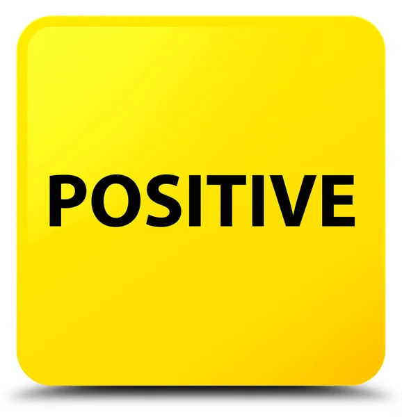 Positive yellow square button — Stock Photo, Image