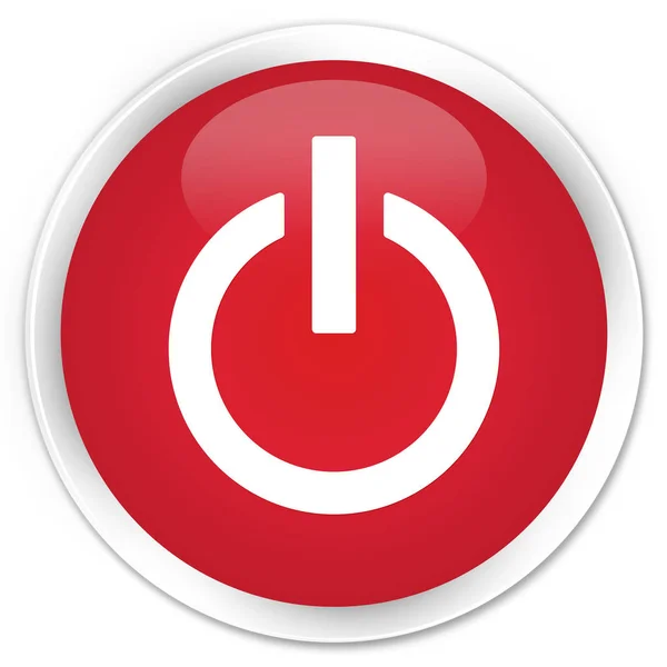 Macht pictogram premium rode ronde knop — Stockfoto
