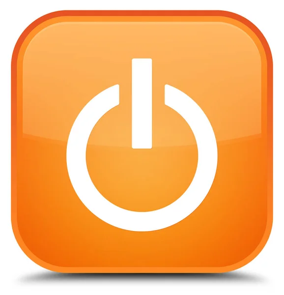 Power-Symbol spezielle orange quadratische Taste — Stockfoto