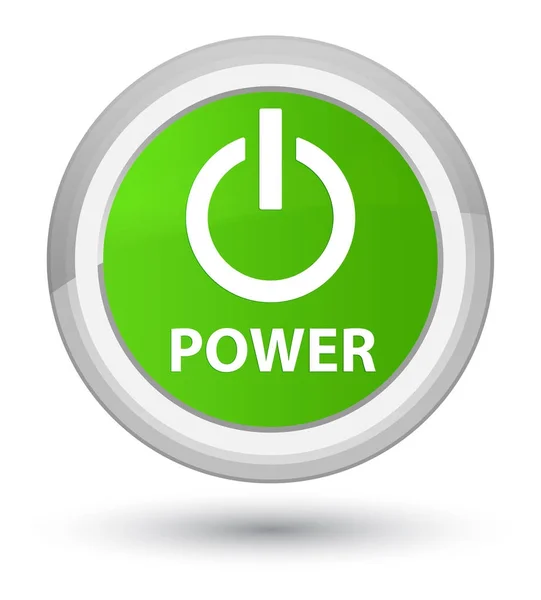 Power prime soft green round button — Stock Photo, Image