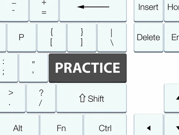 Práctica botón teclado negro — Foto de Stock