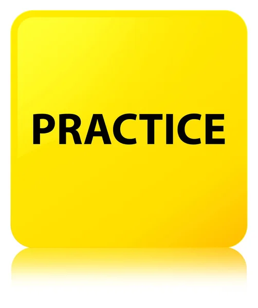 Practice yellow square button — Stock Photo, Image