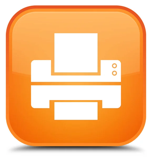 Druckersymbol spezielle orange quadratische Taste — Stockfoto