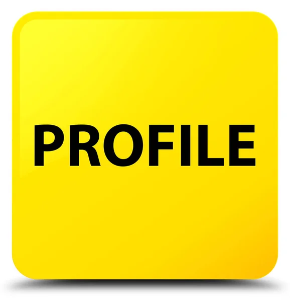 Kwadratowy przycisk Profil żółty — Zdjęcie stockowe