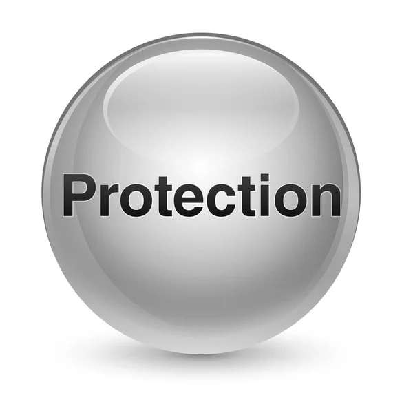 Ochrona szklisty biały okrągły przycisk — Zdjęcie stockowe
