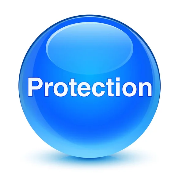 Protection verre cyan bleu bouton rond — Photo